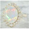 Image 2 : 6.55 CTW Opal 18K yellow Gold Diamond Ring