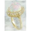 Image 3 : 6.55 CTW Opal 18K yellow Gold Diamond Ring