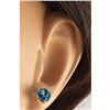 Image 3 : 3.00 CTW Natural Blue Topaz Earrings 18K Solid Yellow Gold