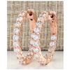 Image 1 : 2.00 CTW Natural Diamond Hoop Earrings 14K Solid Rose Gold