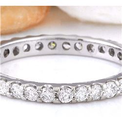 1.00 CTW Natural Diamond 14K Solid White Gold Ring