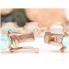 Image 2 : 13.58 CTW Natural Opal 18K Solid Rose Gold Diamond Bracelet