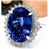 Image 2 : 19.64 CTW Natural Tanzanite 18K Solid White Gold Diamond Ring