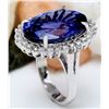 Image 4 : 19.64 CTW Natural Tanzanite 18K Solid White Gold Diamond Ring