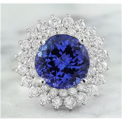 4.88 CTW Tanzanite 18K White Gold Diamond Ring