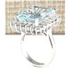 Image 3 : 12.71 CTW Natural Aquamarine And Diamond Ring In 18K Solid White Gold