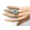 Image 4 : 12.71 CTW Natural Aquamarine And Diamond Ring In 18K Solid White Gold
