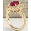Image 3 : 3.28 CTW Natural Ruby And Diamond Ring In 14K Yellow Gold