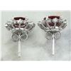 Image 4 : 4.31 CTW Ruby 14K White Gold Diamond Earrings