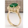 Image 3 : 3.21 CTW Natural Emerald And Diamond Ring In 18K Yellow Gold