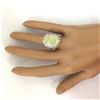 Image 6 : 13.10 CTW Natural Opal 18K Solid White Gold Diamond Ring