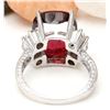 Image 3 : 8.28 CTW Natural Tourmaline 18K Solid White Gold Diamond Ring