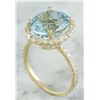 Image 3 : 7.07 CTW Aquamarine 18K Yellow God Diamond Ring