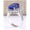 Image 3 : 10.30 CTW Natural Blue Tanzanite And Diamond Ring 14k Solid White Gold