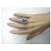 Image 4 : 10.30 CTW Natural Blue Tanzanite And Diamond Ring 14k Solid White Gold