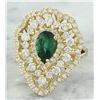 Image 2 : 3.41 CTW Emerald 14K Yellow Gold Diamond Ring