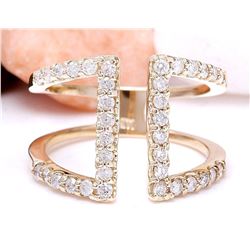 0.60 CTW Natural Diamond 18K Solid Yellow Gold Ring