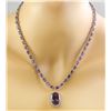Image 2 : 43.05 CTW Amethyst 14K White Diamond Necklace