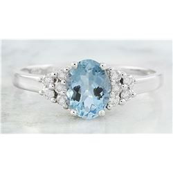1.85 CTW Topaz 14K White Gold Diamond Ring