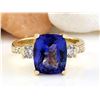 Image 1 : 5.65 CTW Natural Tanzanite 14K Solid Yellow Gold Diamond Ring