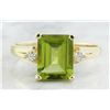 Image 1 : 2.26 CTW Peridot 18K Yellow Gold Diamond Ring