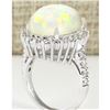 Image 3 : 9.29 CTW Natural Opal And Diamond Ring In18K White Gold