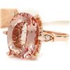 Image 2 : 8.95 CTW Natural Morganite 14K Solid Rose Gold Diamond Ring