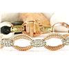 Image 1 : 1.00 CTW Natural Diamond 14K Solid Two Tone Gold Bracelet