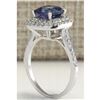 Image 3 : 2.95 CTW Natural Tanzanite Diamond Ring 14K Solid White Gold