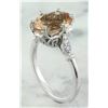 Image 4 : 3.41 CTW Morganite 18K White Gold Diamond Ring