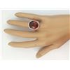 Image 4 : 19.59 CTW Natural Hessonite Garnet And Diamond Ring In 18K White Gold