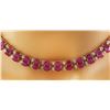 Image 3 : 64.30 CTW Ruby 18K Yellow Gold Diamond Necklace