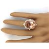 Image 5 : 12.16 CTW Natural Morganite 18K Solid Rose Gold Diamond Ring