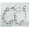 Image 1 : 1.10 CTW 14K White Gold Diamond Hoop Earrings