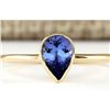 Image 1 : 0.50 CTW Natural Tanzanite Ring In 18K Yellow Gold