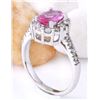 Image 5 : 2.06 CTW Natural Sapphire 18K Solid White Gold Diamond Ring