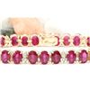 Image 1 : 33.50 CTW Natural Ruby 14K Solid Yellow Gold Diamond Bracelet