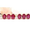Image 3 : 33.50 CTW Natural Ruby 14K Solid Yellow Gold Diamond Bracelet