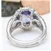 Image 4 : 5.32 CTW Natural Tanzanite 18K Solid White Gold Diamond Ring