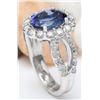 Image 5 : 5.32 CTW Natural Tanzanite 18K Solid White Gold Diamond Ring