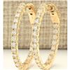 Image 1 : 2.00 CTW Natural Diamond Hoop Earrings 14k Solid Yellow Gold