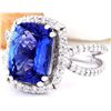 Image 2 : 4.88 CTW Natural Tanzanite 18K Solid White Gold Diamond Ring