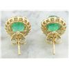 Image 3 : 4.70 CTW Emerald 18K Yellow Gold Diamond Earrings