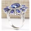 Image 3 : 8.41 CTW Natural Tanzanite And Diamond Ring In 14k White Gold