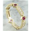 Image 4 : 0.43 CTW Ruby 18K Yellow Gold Diamond Ring