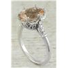 Image 3 : 3.41 CTW Morganite 14K White Gold Diamond Ring