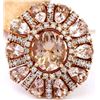 Image 1 : 11.50 CTW Natural Morganite 18K Solid Rose Gold Diamond Ring