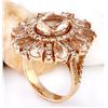 Image 4 : 11.50 CTW Natural Morganite 18K Solid Rose Gold Diamond Ring