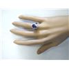 Image 4 : 4.07 CTW Natural Blue Tanzanite And Diamond Ring 14k Solid White Gold