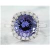 Image 1 : 6.02 CTW Tanzanite 18K White Gold Diamond Ring